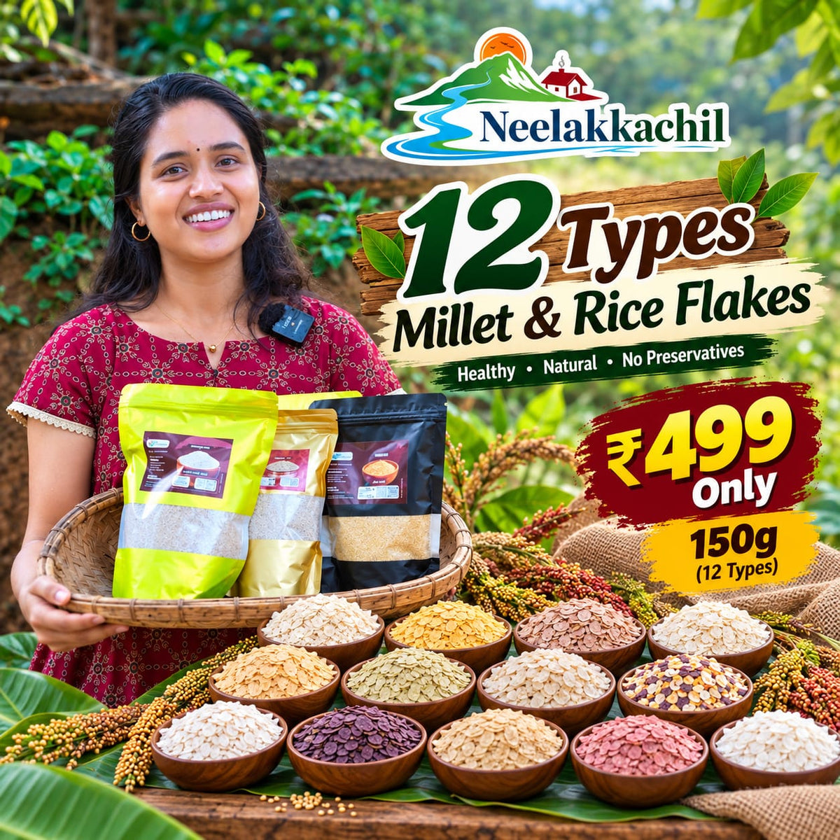 12 Types Millet & Rice Flakes – 150g Each